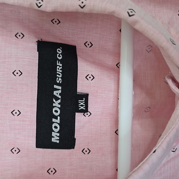 New MOLOKAI Surf Co. Pink  Short Sleeve Shirt 2XL - Picture 2 of 4